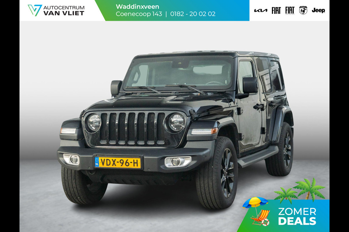 Jeep Wrangler Unlimited 2.0T Sahara | Grijs kenteken | Stoel-/Stuurverwarming | Navi |  Adapt. Cruise | Clima | Camera | Leder | Keyless | 20" Velgen