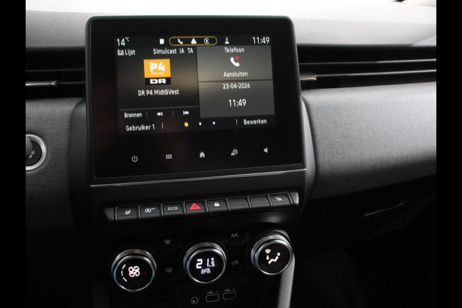 Renault Clio 1.0 TCe 90 Evolution Climate control Cruise control Camera Parkeersensoren achter Verwarmde voorstoelen Stuurverwarming LED Trekhaak Apple Carplay/ Android Auto