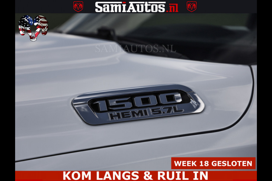 Dodge Ram BOM VOL | 5.7 V8 HEMI 402 PK | LUCHTVERING | ADAPTIVE CRUISE | PANODAK | 360 CAMERA | OPEN UITLAAT KLEP | CREW CAB | DUBBELE CABINE | 5 PERSOONS | DC |