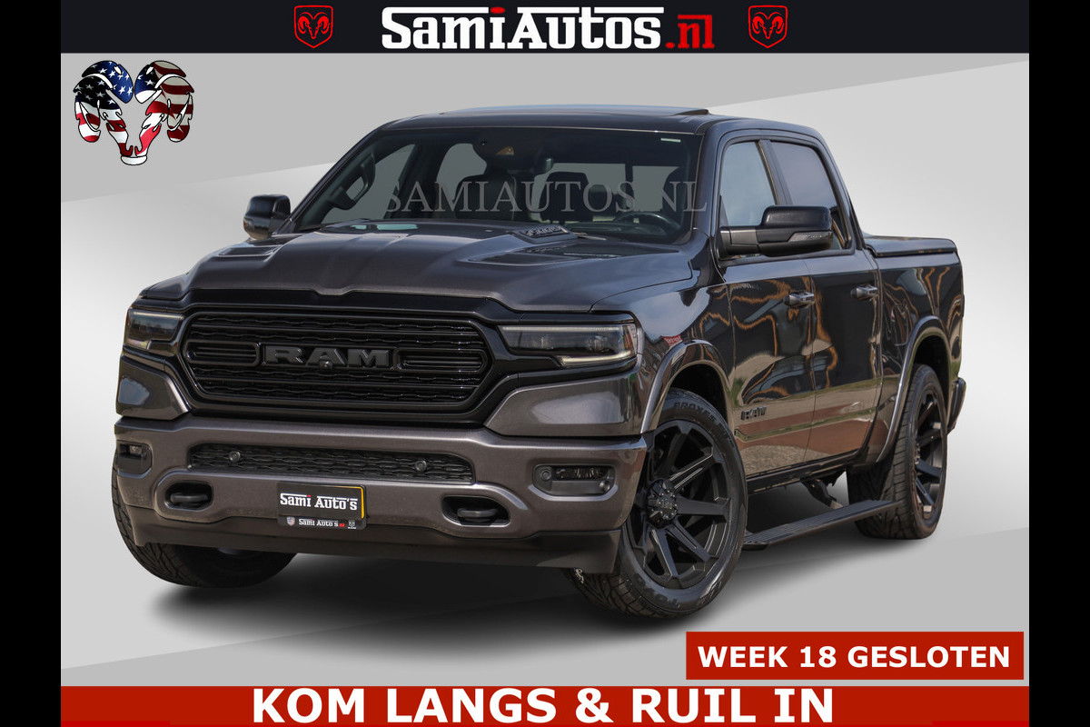 Dodge Ram LIMITED | 5.7 V8 HEMI 402PK | TUFF WIELEN | MEEST VOLLE LIMITED | PRACHTIGE KLEUR GRANITE CRYSTAL PEARL | CREW CAB | DUBBELE CABINE DC 5 PERSOONS | CREW CAB 5 PERSOONS | DUBBELE CABINE DC | MEEST ROYALE EN COMFORTABELE BEDRIJFSAUTO | HEAD-UP | LUCHTVERING | RONDOM CAMERA | MWK KLEP | PANORAMA DAK |