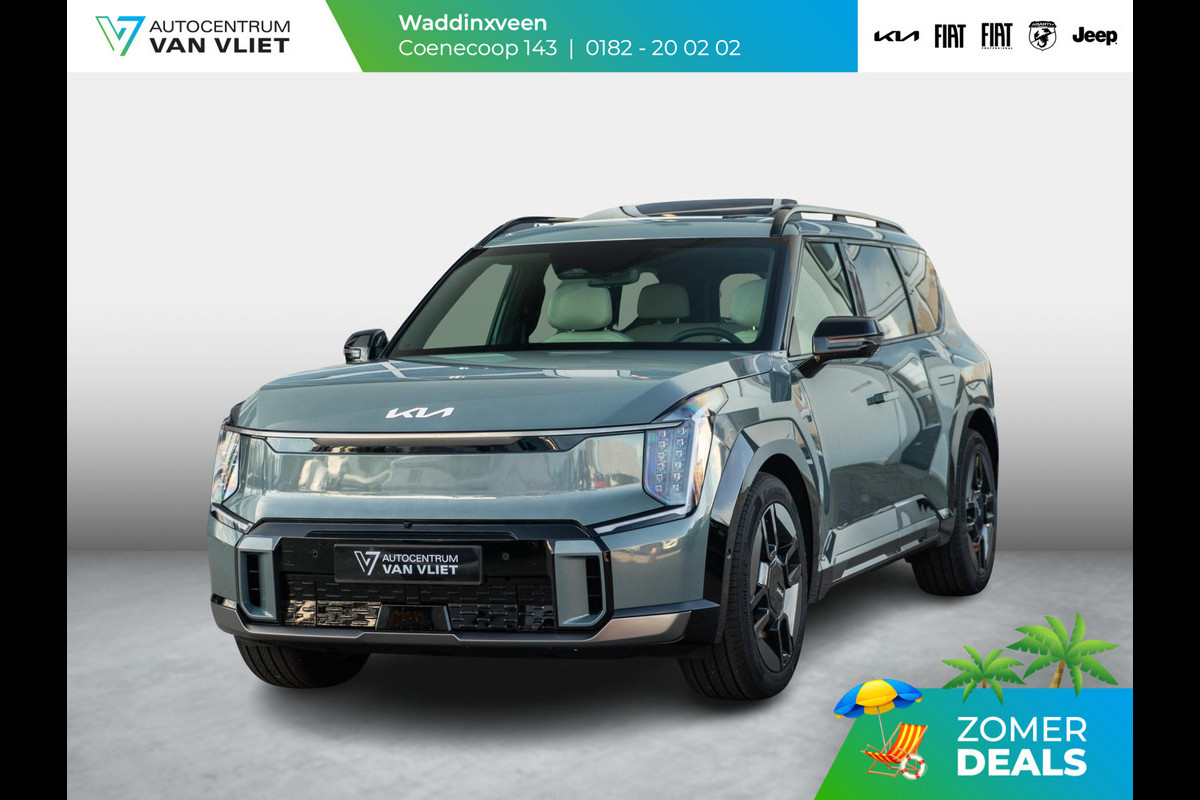 Kia EV9 GT-Line AWD 99.8 kWh | Levering uit voorraad | 7-Pers. | 21" | Head-Up | Stoel-/Stuurverwarming | Premium Audio | Schuif-/kanteldak | Adapt. Cruise | Navi