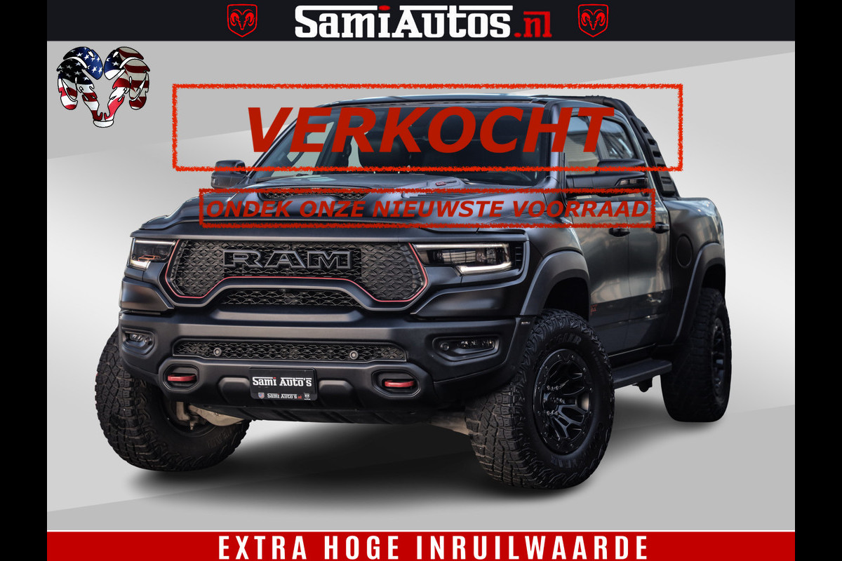 Dodge Ram 1500 TRX 6.2 4X4 | FULL PPF WRAP | HELLCAT | DIGI CLUSTER | RAMBAR | BEADLOCK WHEELS | PANORAMA | HEADUP | 360CAM | 12'' MULTIMEDIA | CARBON PACK | 3500KG | ZEER EXCLUSIEF