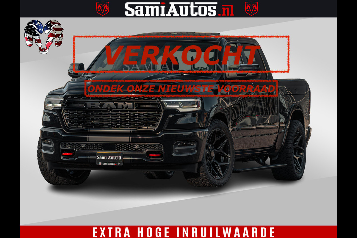 Dodge Ram Limited SPORT H.O 540HP 706Nm | Massage + Full Option | De Meest Luxe en Volle Pick-Up in zijn Klasse | Comfortabele Dubbele Cabine met Royale 5 Zitplaatsen | BPM vrij | Nu Leverbaar uit Voorraad | Voorraad Nr 2348 - 5158