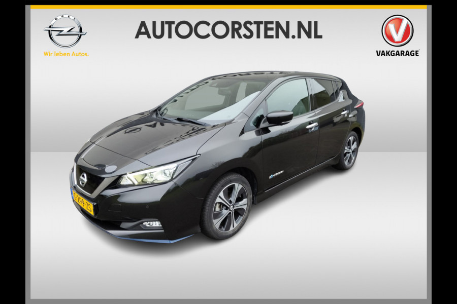Nissan Leaf e+ Tekna 62kWh 218pk LEER Apple Carplay Android Auto Cruise control adaptief 360°Camera Navi Ecc Stoel+Stuurverwarming Keyless D Dodehoek detector Rijstrooksensor met correctie Uitparkeer waarschuwing Verkeersbord detectie Bluetooth Privacy Glas Lmv 17" Grootste Accu Grootste Actieradius Hoogste vermogen 218pk !