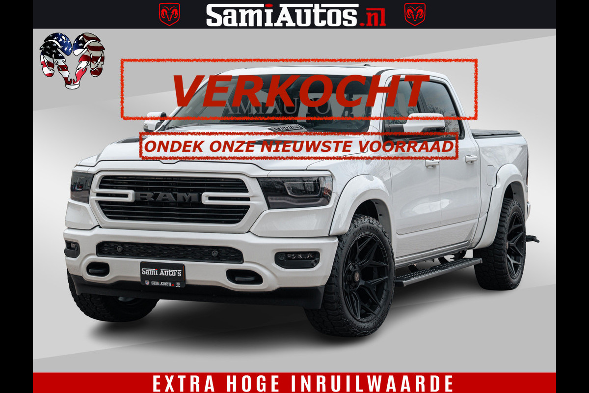 Dodge Ram V8 5.7 402PK | LARAMIE SPORT | Krachtige Hemi | Panorama Dak | 12' Scherm | LPG | Comfortabele Dubbele Cabine met Royale 5 Zitplaatsen | NIEUW EN BPM vrij | Nu Leverbaar uit Voorraad | Nr 2528 - 1276 |