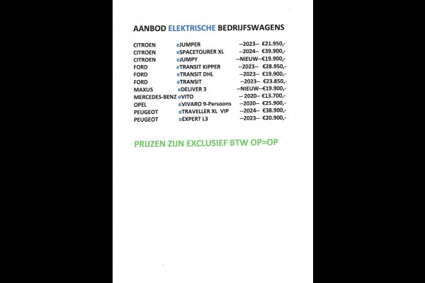 Citroën ë-Jumpy / Peugeot e-Traveller 75 kWh Allure VIP Lederen bekleding 7 Persoons Full Options