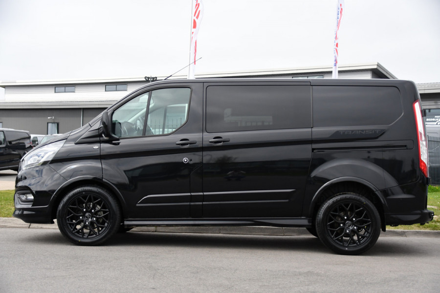 Ford Transit Custom 320 2.0 TDCI L1H1 Sport DC Black Edition Adaptieve Cruise, Camera, Carplay, Xenon, 185pk, 2 x Schuifdeur, Stoelverwarming, Leder, Uniek!