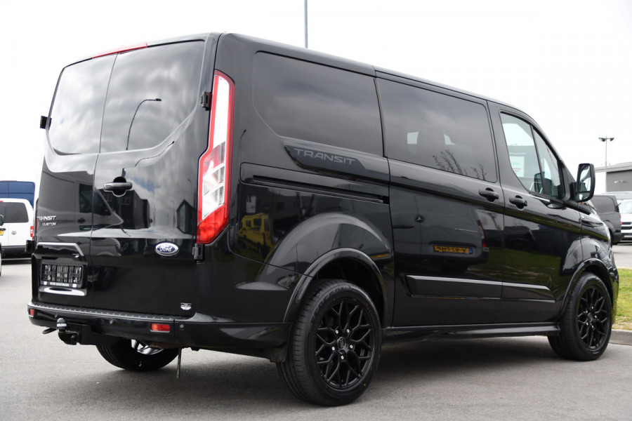 Ford Transit Custom 320 2.0 TDCI L1H1 Sport DC Black Edition Adaptieve Cruise, Camera, Carplay, Xenon, 185pk, 2 x Schuifdeur, Stoelverwarming, Leder, Uniek!