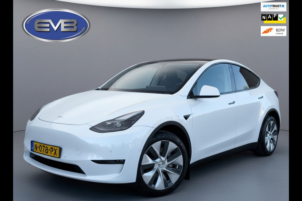 Tesla Model Y Long Range AWD 75 kWh, parelmoer wit, afneembare trekhaak, panoramadak, 1 e eigenaar, NL auto met nap