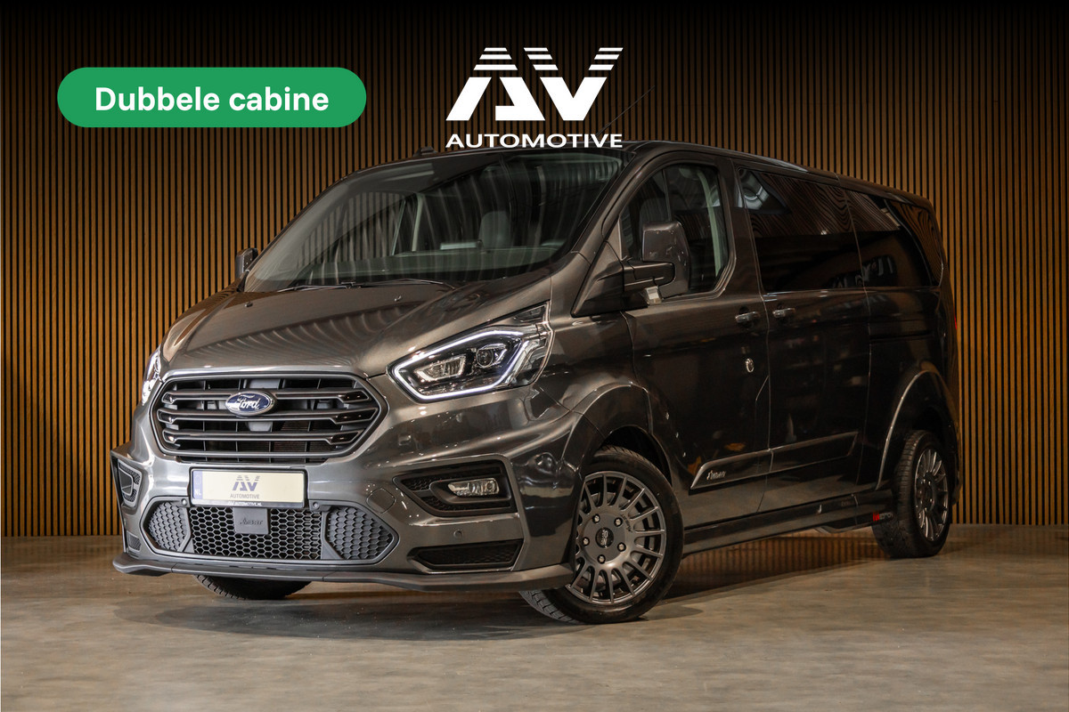 Ford Transit Custom MS-RT 320 2.0 TDCI L2H1 DC | ACC | BLIS | Bi-Xenon | Elek stoel | CarPlay | Navigatie | Camera | Stoelverwarming | L+R Schuifdeur | Lederen bekleding | Spoiler-pakket | Nieuwe APK | Verlengde fabrieksgarantie