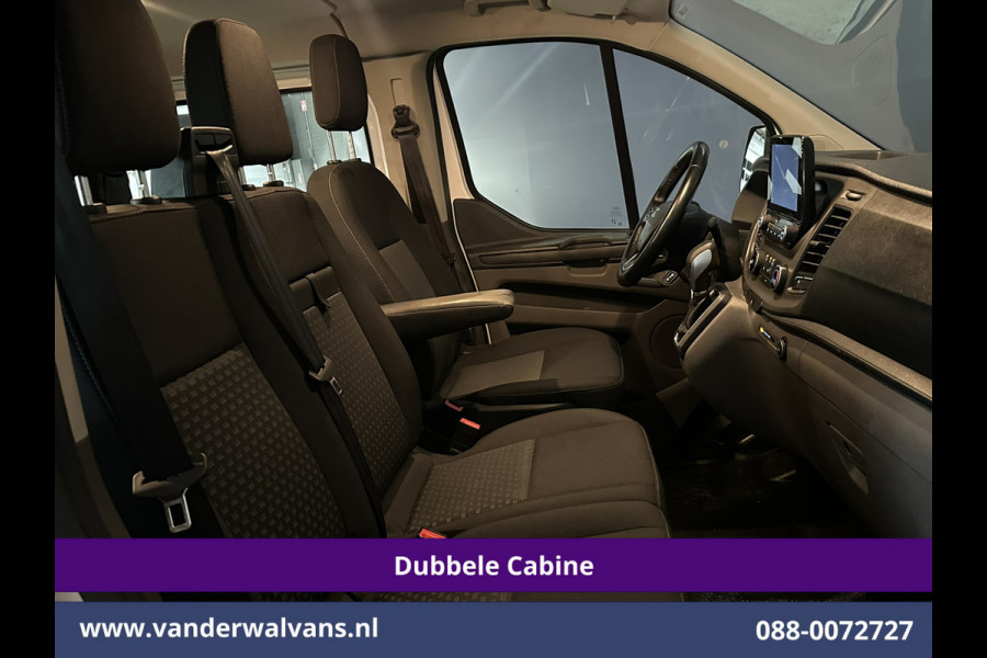 Ford Transit Custom 2.0 TDCI 130pk Automaat L2H1 Dubbele Cabine Inrichting Euro6 Airco | 6-Zits | Camera | Navigatie | LED Apple Carplay, Android Auto, Cruisecontrol, Trekhaak, Stoelverwarming, Verwarmde voorruit, Parkeersensoren, Achterklep