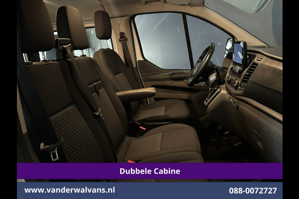 Ford Transit Custom 2.0 TDCI 130pk Automaat L2H1 Dubbele Cabine Inrichting Euro6 Airco | 6-Zits | Camera | Navigatie | LED Apple Carplay, Android Auto, Cruisecontrol, Trekhaak, Stoelverwarming, Verwarmde voorruit, Parkeersensoren, Achterklep