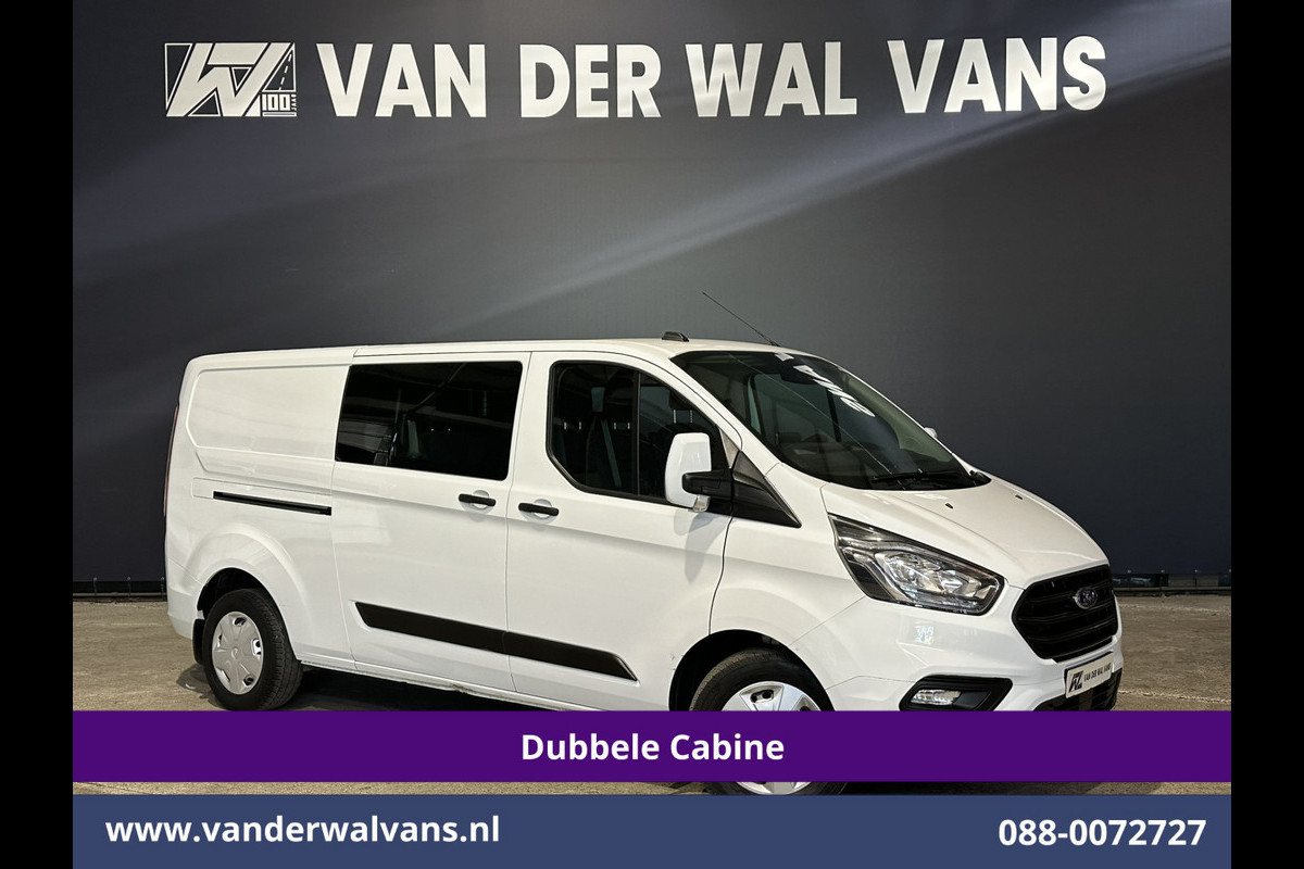 Ford Transit Custom 2.0 TDCI 130pk Automaat L2H1 Dubbele Cabine Inrichting Euro6 Airco | 6-Zits | Camera | Navigatie | LED Apple Carplay, Android Auto, Cruisecontrol, Trekhaak, Stoelverwarming, Verwarmde voorruit, Parkeersensoren, Achterklep