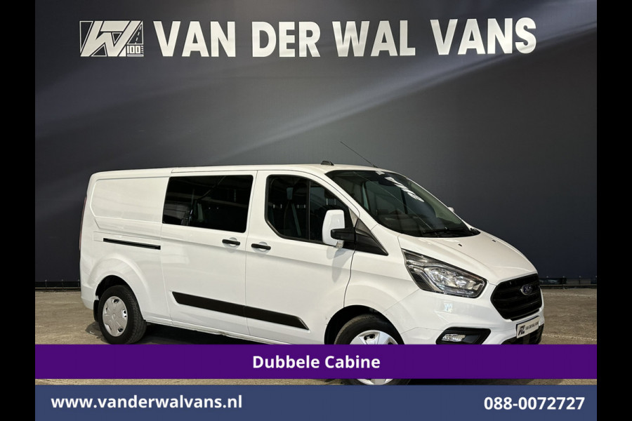 Ford Transit Custom 2.0 TDCI 130pk Automaat L2H1 Dubbele Cabine Inrichting Euro6 Airco | 6-Zits | Camera | Navigatie | LED Apple Carplay, Android Auto, Cruisecontrol, Trekhaak, Stoelverwarming, Verwarmde voorruit, Parkeersensoren, Achterklep