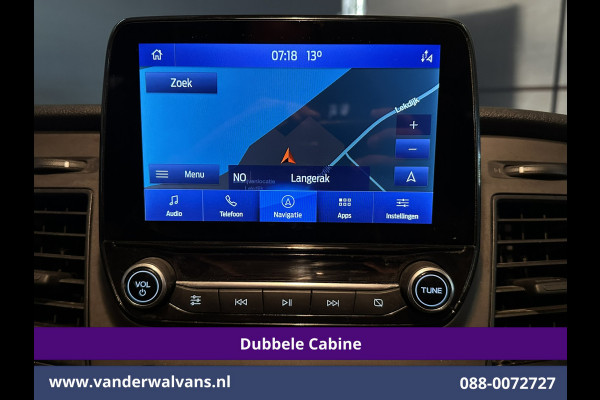 Ford Transit Custom 2.0 TDCI 130pk Automaat L2H1 Dubbele Cabine Inrichting Euro6 Airco | 6-Zits | Camera | Navigatie | LED Apple Carplay, Android Auto, Cruisecontrol, Trekhaak, Stoelverwarming, Verwarmde voorruit, Parkeersensoren, Achterklep