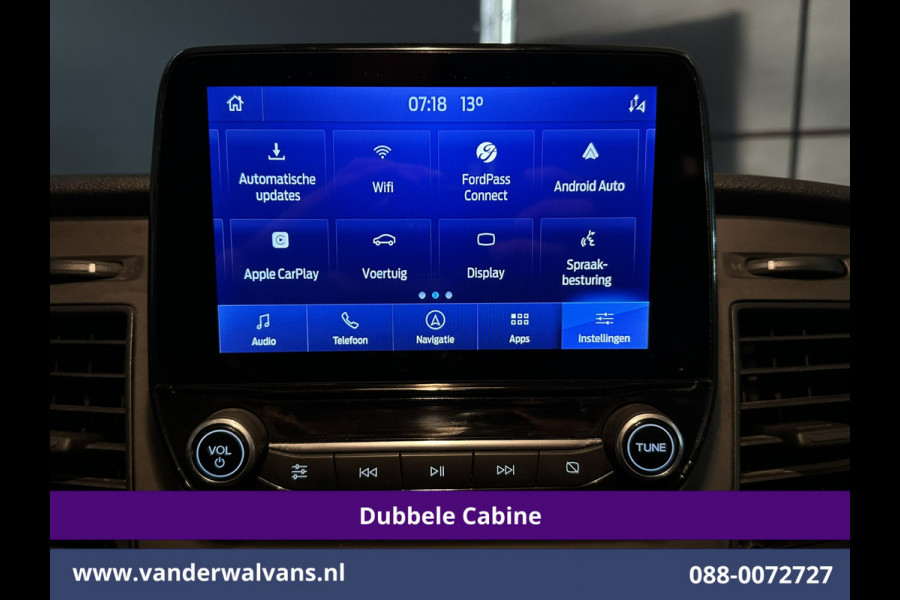 Ford Transit Custom 2.0 TDCI 130pk Automaat L2H1 Dubbele Cabine Inrichting Euro6 Airco | 6-Zits | Camera | Navigatie | LED Apple Carplay, Android Auto, Cruisecontrol, Trekhaak, Stoelverwarming, Verwarmde voorruit, Parkeersensoren, Achterklep