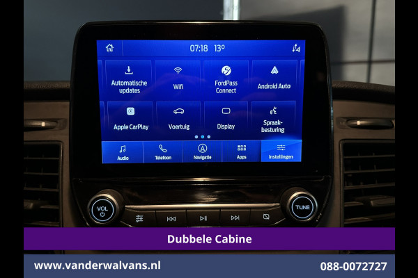 Ford Transit Custom 2.0 TDCI 130pk Automaat L2H1 Dubbele Cabine Inrichting Euro6 Airco | 6-Zits | Camera | Navigatie | LED Apple Carplay, Android Auto, Cruisecontrol, Trekhaak, Stoelverwarming, Verwarmde voorruit, Parkeersensoren, Achterklep