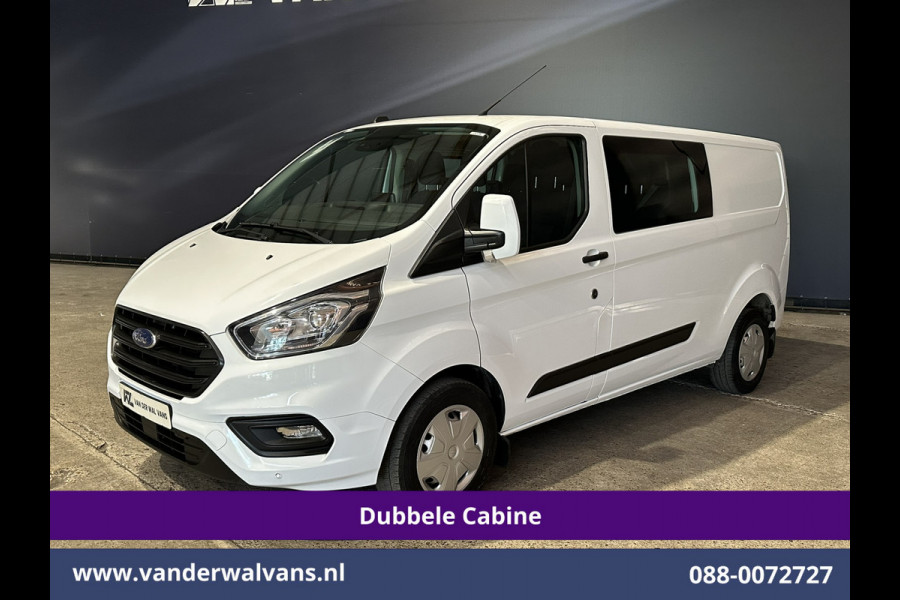 Ford Transit Custom 2.0 TDCI 130pk Automaat L2H1 Dubbele Cabine Inrichting Euro6 Airco | 6-Zits | Camera | Navigatie | LED Apple Carplay, Android Auto, Cruisecontrol, Trekhaak, Stoelverwarming, Verwarmde voorruit, Parkeersensoren, Achterklep