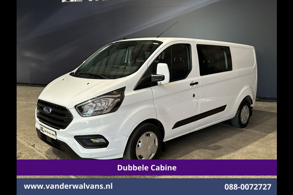 Ford Transit Custom 2.0 TDCI 130pk Automaat L2H1 Dubbele Cabine Inrichting Euro6 Airco | 6-Zits | Camera | Navigatie | LED Apple Carplay, Android Auto, Cruisecontrol, Trekhaak, Stoelverwarming, Verwarmde voorruit, Parkeersensoren, Achterklep