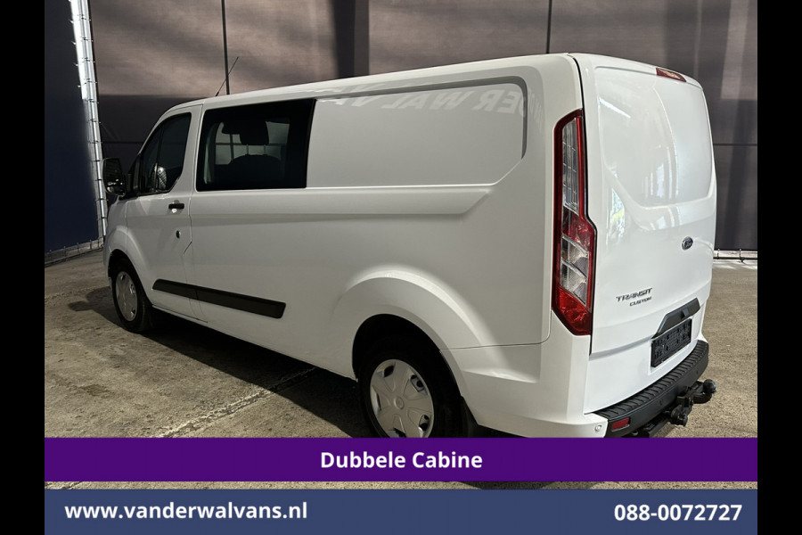 Ford Transit Custom 2.0 TDCI 130pk Automaat L2H1 Dubbele Cabine Inrichting Euro6 Airco | 6-Zits | Camera | Navigatie | LED Apple Carplay, Android Auto, Cruisecontrol, Trekhaak, Stoelverwarming, Verwarmde voorruit, Parkeersensoren, Achterklep