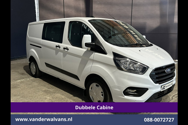 Ford Transit Custom 2.0 TDCI 130pk Automaat L2H1 Dubbele Cabine Inrichting Euro6 Airco | 6-Zits | Camera | Navigatie | LED Apple Carplay, Android Auto, Cruisecontrol, Trekhaak, Stoelverwarming, Verwarmde voorruit, Parkeersensoren, Achterklep