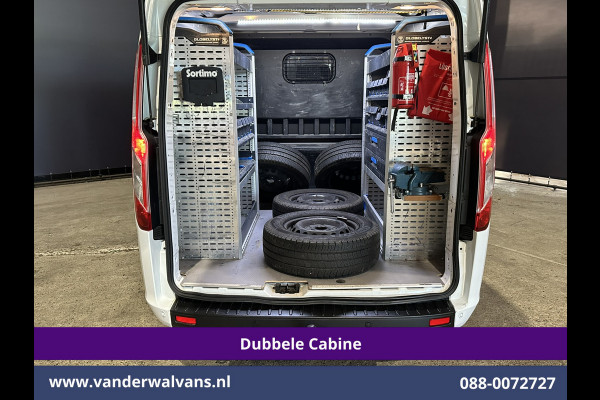 Ford Transit Custom 2.0 TDCI 130pk Automaat L2H1 Dubbele Cabine Inrichting Euro6 Airco | 6-Zits | Camera | Navigatie | LED Apple Carplay, Android Auto, Cruisecontrol, Trekhaak, Stoelverwarming, Verwarmde voorruit, Parkeersensoren, Achterklep