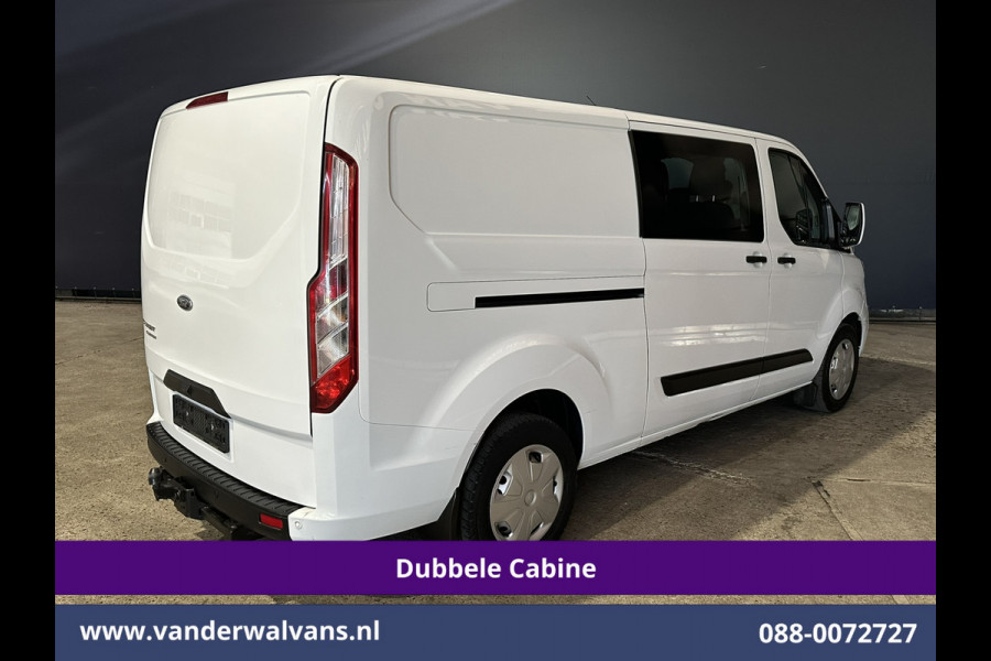 Ford Transit Custom 2.0 TDCI 130pk Automaat L2H1 Dubbele Cabine Inrichting Euro6 Airco | 6-Zits | Camera | Navigatie | LED Apple Carplay, Android Auto, Cruisecontrol, Trekhaak, Stoelverwarming, Verwarmde voorruit, Parkeersensoren, Achterklep