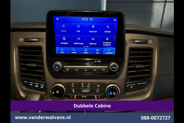 Ford Transit Custom 2.0 TDCI 130pk Automaat L2H1 Dubbele Cabine Inrichting Euro6 Airco | 6-Zits | Camera | Navigatie | LED Apple Carplay, Android Auto, Cruisecontrol, Trekhaak, Stoelverwarming, Verwarmde voorruit, Parkeersensoren, Achterklep