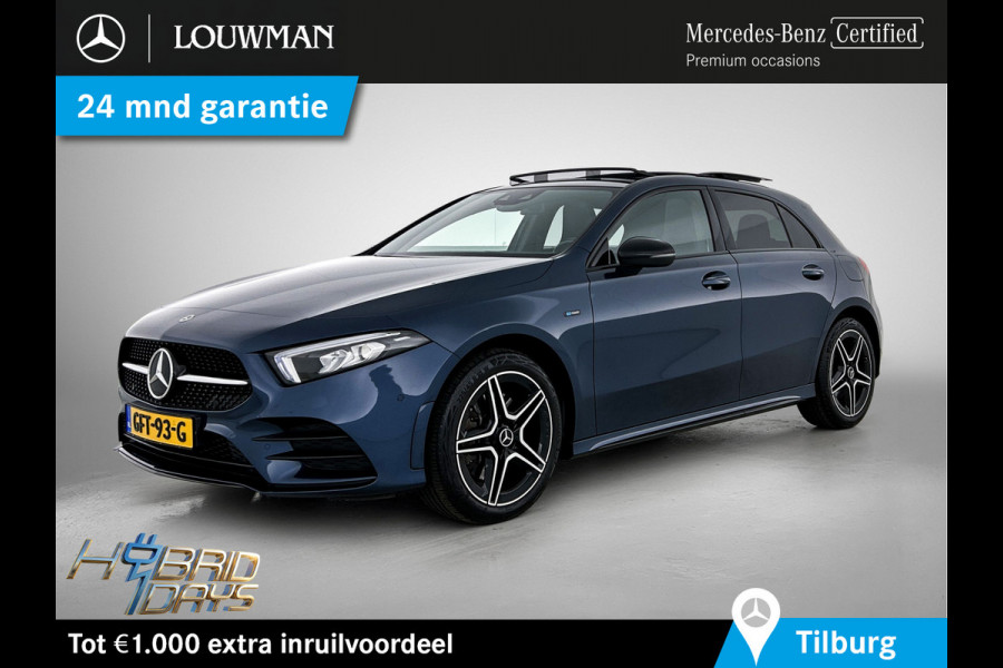 Mercedes-Benz A-Klasse 250 e Business Solution AMG Limited 24 Maanden Mercedes-Benz Certified Garantie. | AMG- Line interieur | AMG-Line Exterieur | Achteruitrijcamera | Panoram schuifkanteldak | Night Pakket | Trekhaak | Navigatie |  Sfeerverlichting |