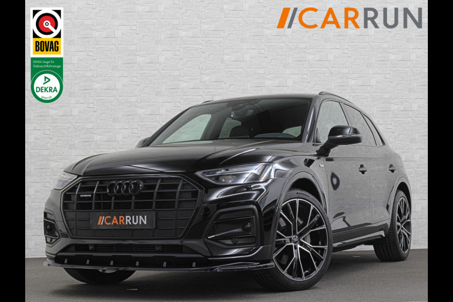 Audi Q5 50 TFSI e 300PK | Luchtvering | B&O Sound | Leder | Carbon | Sportstoelen | Carplay | Zwarte Hemel | Standkachel | Stoelverwarming | 3-Zone Clima | Black-Optic | Zonwering | Virtual Cockpit | LED | Autom. Achterklep | Bovag Garantie |