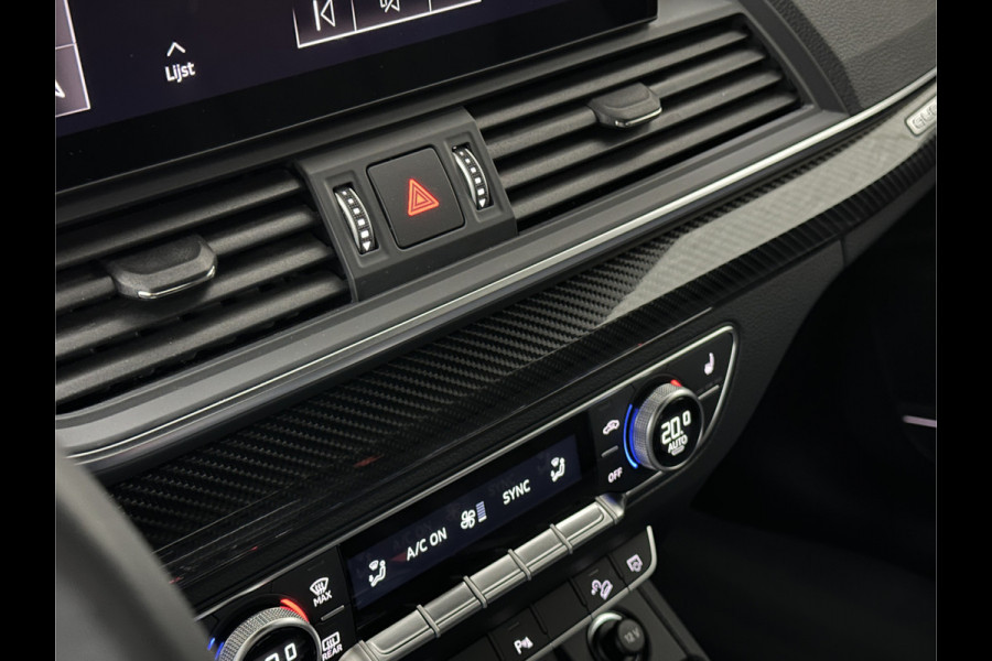 Audi Q5 50 TFSI e 300PK | Luchtvering | B&O Sound | Leder | Carbon | Sportstoelen | Carplay | Zwarte Hemel | Standkachel | Stoelverwarming | 3-Zone Clima | Black-Optic | Zonwering | Virtual Cockpit | LED | Autom. Achterklep | Bovag Garantie |