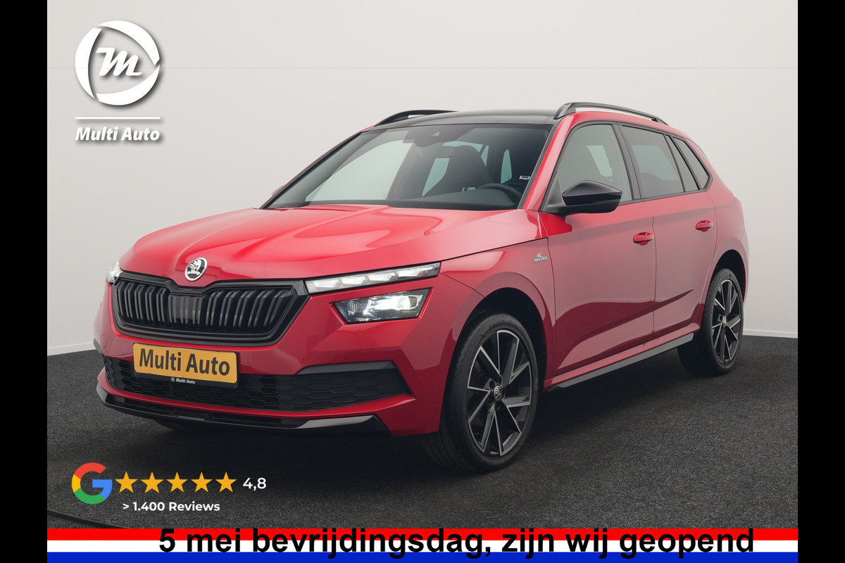 Škoda Kamiq 1.0 TSI Monte Carlo 116pk DSG Dealer O.H. | Panodak | Apple Carplay | RS Sportstoelen Verwarmd | LED Koplampen | Cruise Control | DAB | 18"L.M |