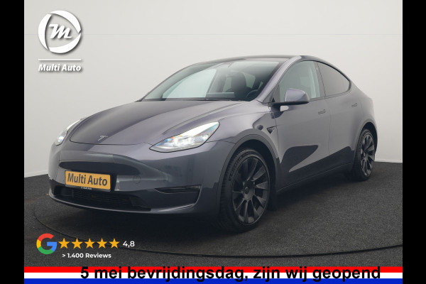 Tesla Model Y Long Range AWD 75 kWh 441pk SOH 92,3% | Full Self-Driving Capability | Panodak | Adaptive Cruise | Lederen Sportstoelen Memory & Verwarmd | Camera | Navigatie |