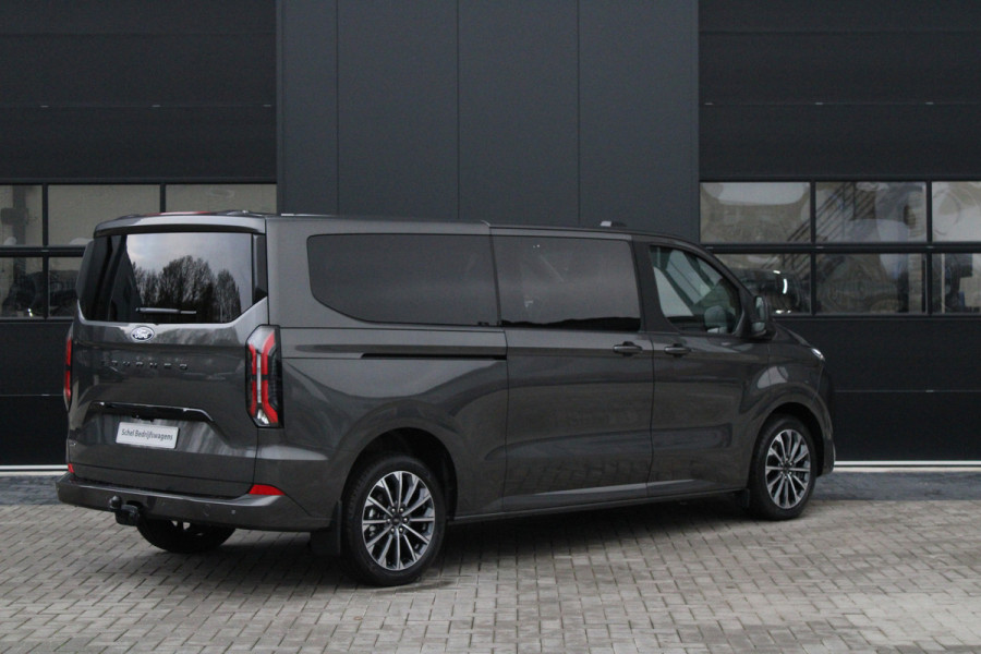 Ford Tourneo Custom 340 2.5 PHEV L2H1 Titanium X 232pk | 2x Schuifdeur | ACC | 360 camera | Leder | Navi | Verwarmd stuurwiel | 19" LM velgen