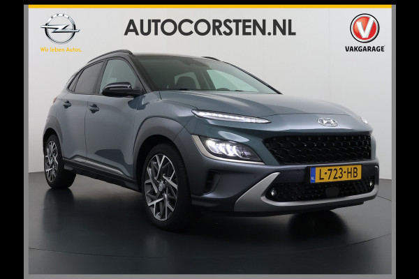 Hyundai Kona 1.6GDI HEV Hybride Premium Adap.Cruise Leder+Verwarming+Ventilatie Head-Up Display Camera Apple Carplay Android Auto Navi Ecc Pd Keyless Blind-Spot Lane Assist Achterbank+Stuur verwarming Krell®-Audio Isofix DAB Lmv 18" Dealeronderhouden 1e Eigenaar Origineel Nederlandse Auto