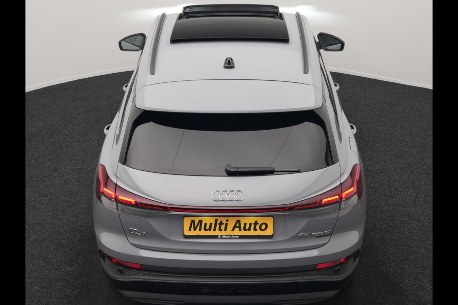 Audi Q4 e-tron 45 Quattro Edition 77 kWh 265pk Dealer O.H. | Panodak | Sonos Audio | Sfeerverlichting | Lederen Sportstoelen Verwarmd | Apple Carplay | Navigatie | DAB | 20"L.M |