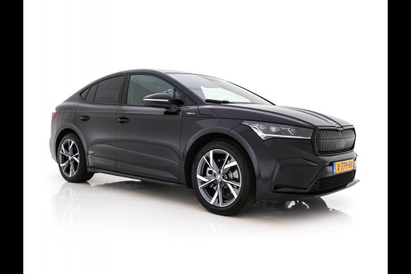 Škoda Enyaq Coupé 85 Sportline [ 3-Fase ] {SOH-95%} (INCL.BTW) *PANO | ADAPTIVE-CRUISE | LEATHER-ALCANTARA | FULL-LED | BLINDSPOT | HEATED-SPORTSEATS | CAMERA | KEYLESS | PRIVACY-GLASS | SHIFT-PADLLES | TOWBAR | 20''ALU*