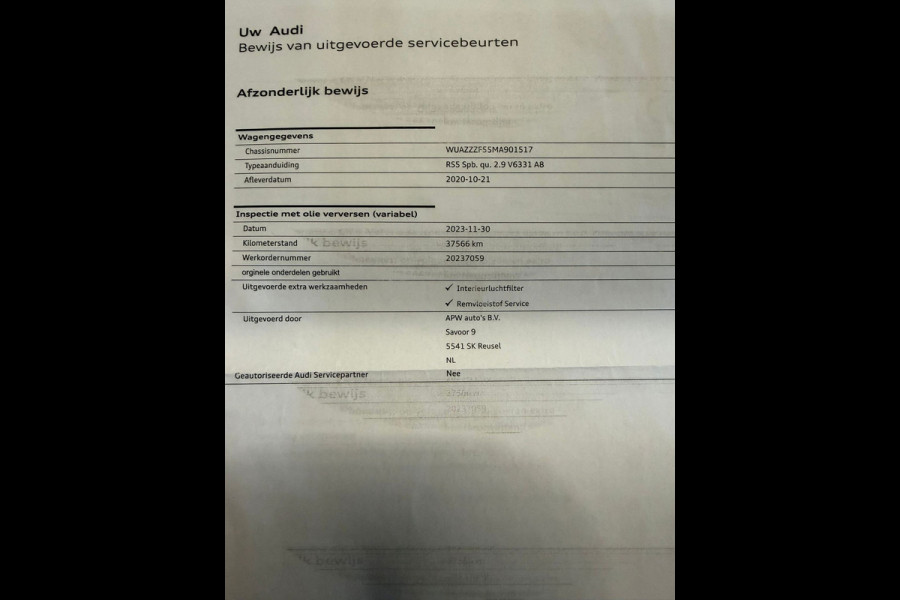 Audi A5 Sportback 2.9 TFSI RS 5 quattro Garantie 524PK Pano Keramisch B&O RS Stoelen Head-up StuurVW Memory Sfeer Laser Rijklaar