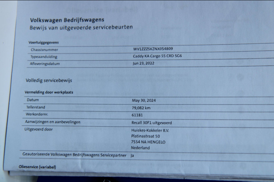 Volkswagen Caddy Cargo 2.0 TDI Comfort / Multi stuur / Bluetooth / Airco
