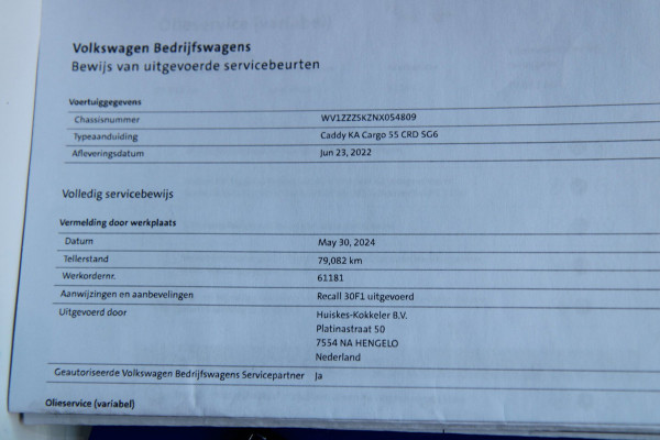 Volkswagen Caddy Cargo 2.0 TDI Comfort / Multi stuur / Bluetooth / Airco