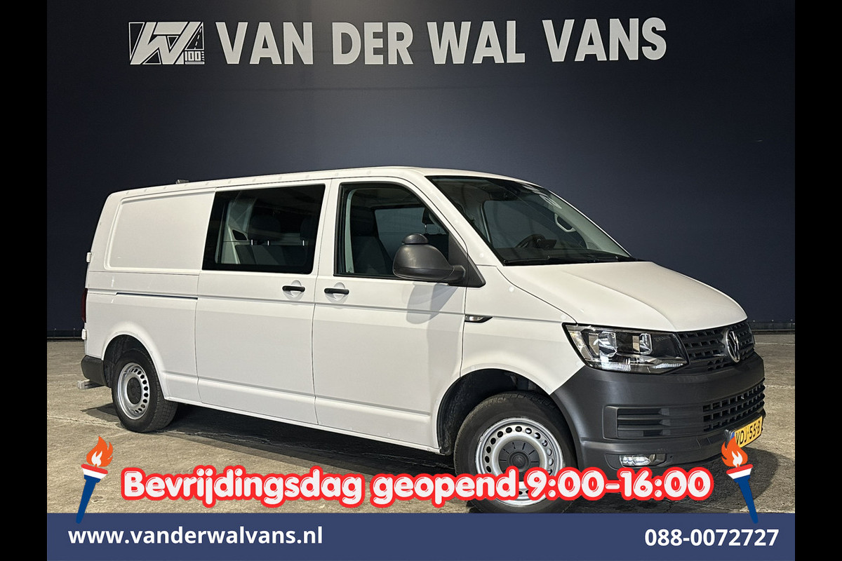 Volkswagen Transporter 2.0 TDI 150pk L2H1 Dubbele Cabine Euro6 inrichting Airco | 5-Zits | Camera | Cruisecontrol | 2500kg Trekhaak Parkeersensoren