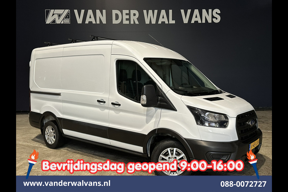Ford Transit 2.0 TDCI L2H2 Euro6 Airco | 2450kg Trekhaak | LM velgen | Verwarmde voorruit Dakdragers, Bijrijdersbank