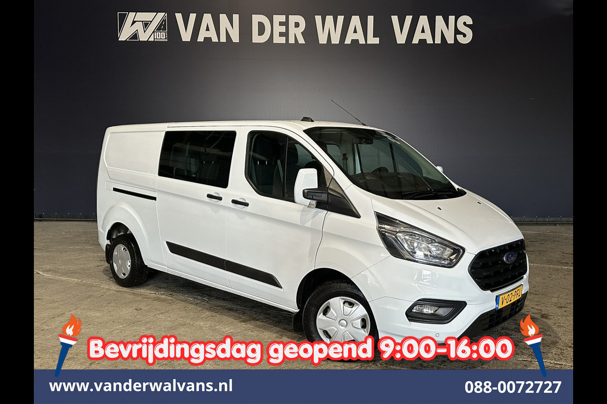 Ford Transit Custom 2.0 TDCI 131pk L2H1 Dubbele Cabine Euro6 Airco | 6-Zits | LED | Cruisecontrol | Parkeersensoren Achterklep, 2800kg trekvermogen