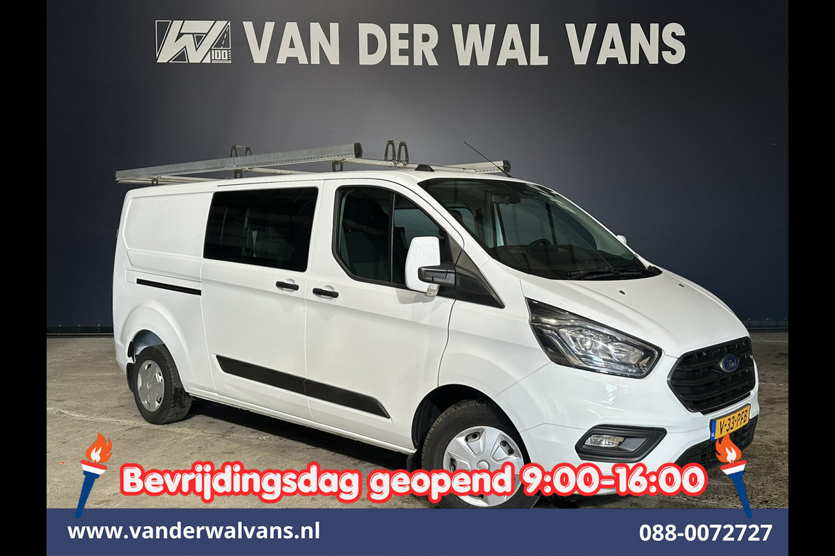 Ford Transit Custom 2.0 TDCI 130pk L2H1 Dubbele Cabine Euro6 inrichting | Airco | 5-Zits | Imperiaal | LED | Cruisecontrol Stoelverwarming, Parkeersensoren, 2800kg trekvermogen