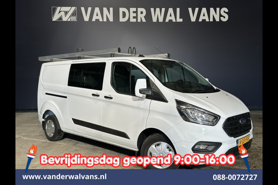 Ford Transit Custom 2.0 TDCI 130pk L2H1 Dubbele Cabine Euro6 inrichting | Airco | 5-Zits | Imperiaal | LED | Cruisecontrol Stoelverwarming, Parkeersensoren, 2800kg trekvermogen