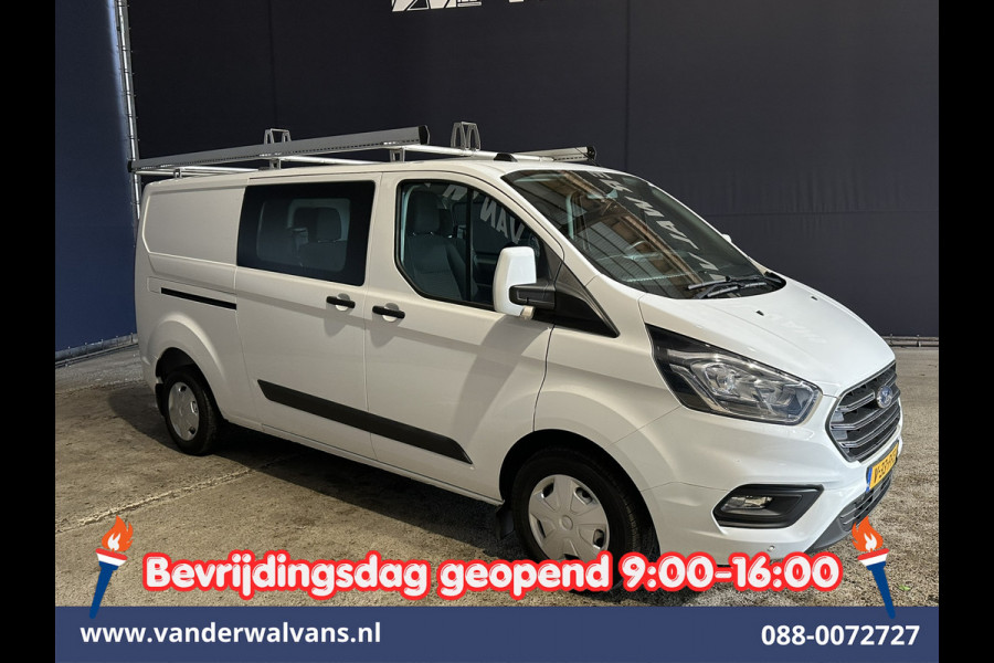 Ford Transit Custom 2.0 TDCI 130pk L2H1 Dubbele Cabine Euro6 inrichting | Airco | 5-Zits | Imperiaal | LED | Cruisecontrol Stoelverwarming, Parkeersensoren, 2800kg trekvermogen
