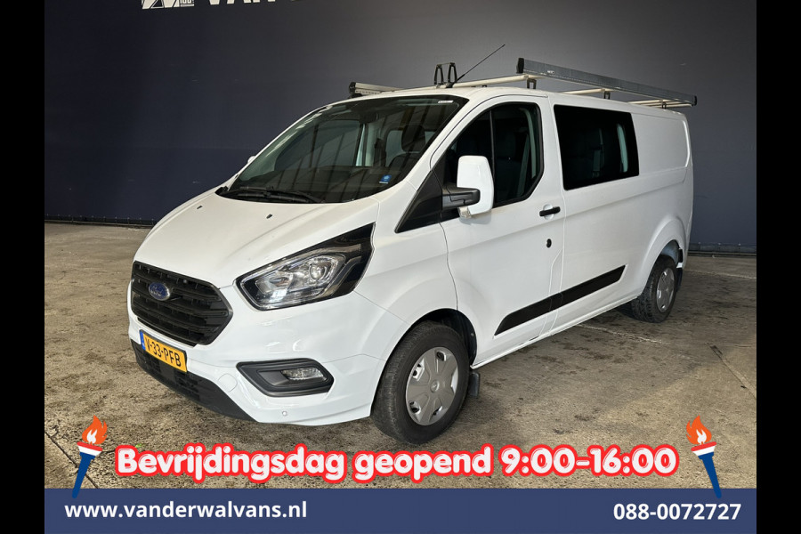 Ford Transit Custom 2.0 TDCI 130pk L2H1 Dubbele Cabine Euro6 inrichting | Airco | 5-Zits | Imperiaal | LED | Cruisecontrol Stoelverwarming, Parkeersensoren, 2800kg trekvermogen