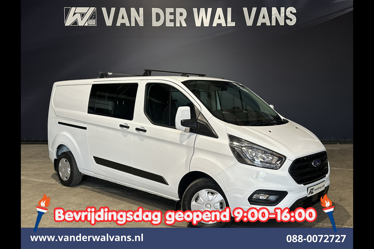 Ford Transit Custom 2.0 TDCI 131pk L2H1 Dubbele Cabine Inrichting Euro6 Airco | 5-Zits | Camera | Cruisecontrol | LED Parkeersensoren, Stoelverwarming, Achterklep, Dakdragers, 2800kg trekvermogen