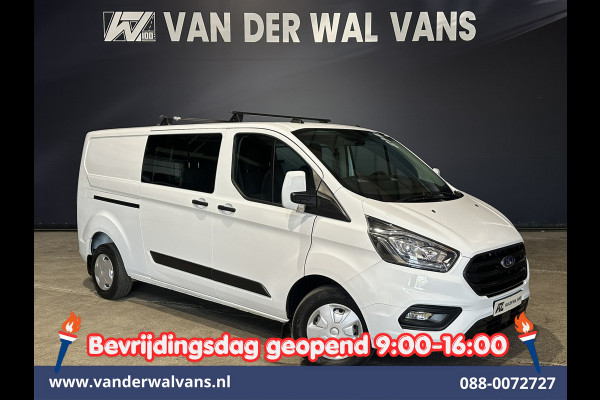 Ford Transit Custom 2.0 TDCI 131pk L2H1 Dubbele Cabine Inrichting Euro6 Airco | 5-Zits | Camera | Cruisecontrol | LED Parkeersensoren, Stoelverwarming, Achterklep, Dakdragers, 2800kg trekvermogen