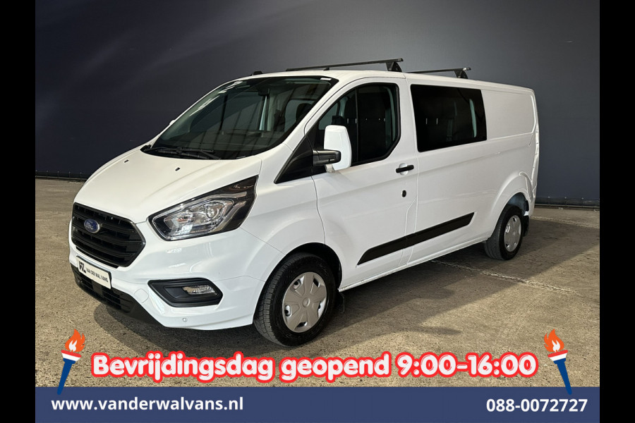 Ford Transit Custom 2.0 TDCI 131pk L2H1 Dubbele Cabine Inrichting Euro6 Airco | 5-Zits | Camera | Cruisecontrol | LED Parkeersensoren, Stoelverwarming, Achterklep, Dakdragers, 2800kg trekvermogen